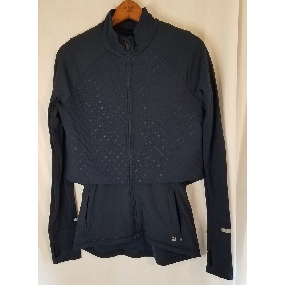 Sweaty Betty Fast Track Athletic Wear Thermal Running Jacket Size Sm Navy Blue